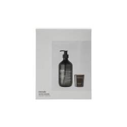 Elegant Meraki gave�ske indeholdende en stor Deep Valley h�nds�be med pumpe og et mindre Amber Dust duftlys i glas.
