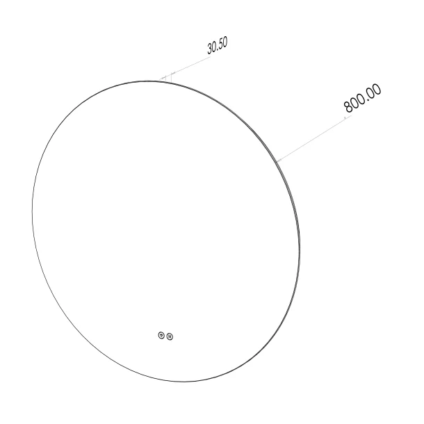 Rundt spejl med LED-lys og Antidug 80 cm