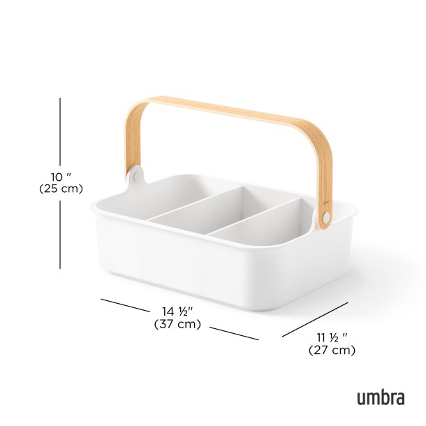 Umbra Bellwood stabelbar opbevaringskasse 37 x 27 cm - hvid/natur