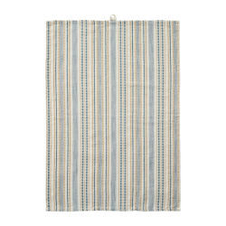 Ib Laursen Viskestykke i hvid m/bl�t og beige m�nster