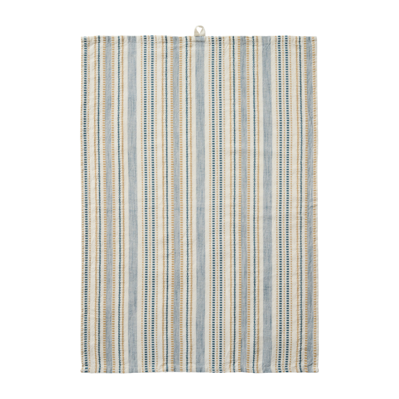 Ib Laursen Viskestykke i hvid m/bl�t og beige m�nster
