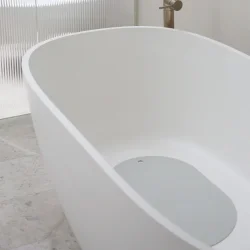 DESIGNSTUFF CURV Silikone skridsikker badem�tte, lysegr�