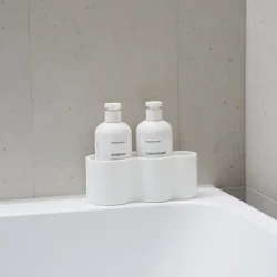 DESIGNSTUFF CURV S�beholder til bad, silikone/selvkl�bende, hvid