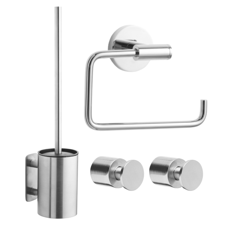 Tilbehrspakke til bad, brstet rustfrit stl - ELEMENTS