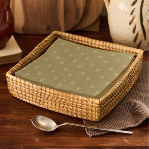 Ib Laursen Servietholder/kurv kvadratisk m/lav kant, natur