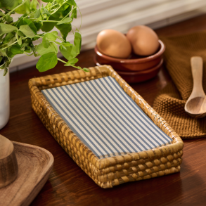  Ib Laursen Servietholder/kurv aflang m/lav kant, natur