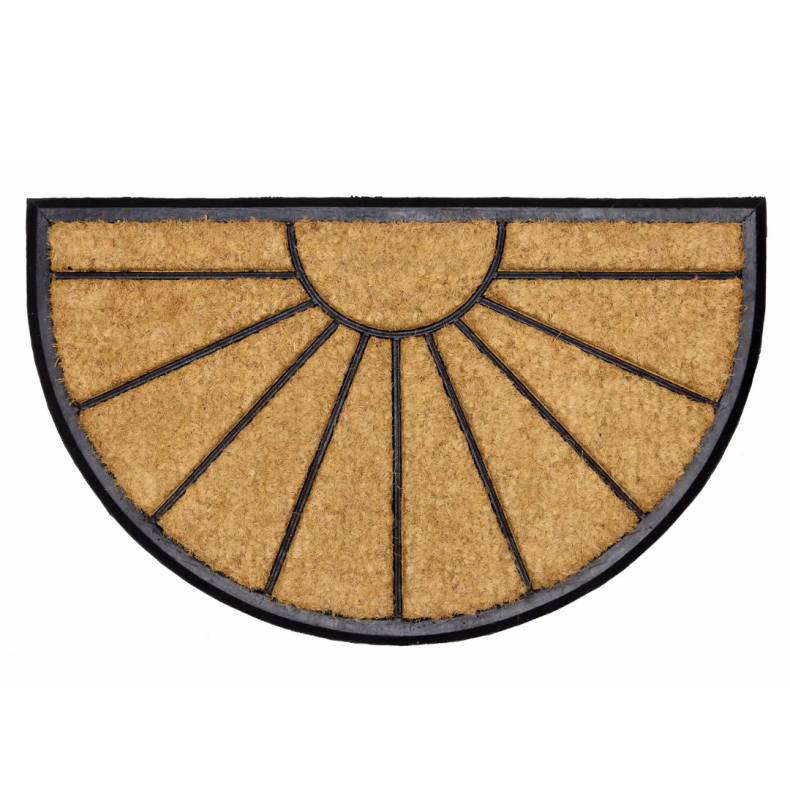 LAKO Mambo drmtte, halvrund 44x75 cm - natur/sort