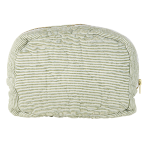 Ib Laursen Quiltet toilettaske - Stribet gr�n/hvid