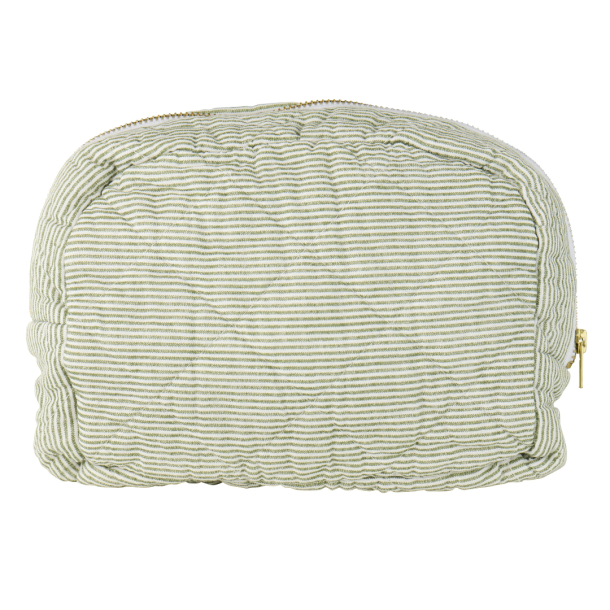 Ib Laursen Quiltet toilettaske - Stribet gr�n/hvid