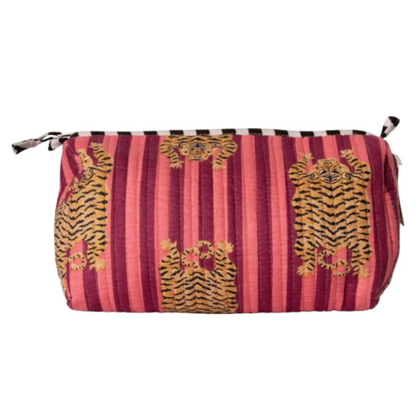 Au Maison Kosmetiktaske, Artisan, tigre-pink/sort