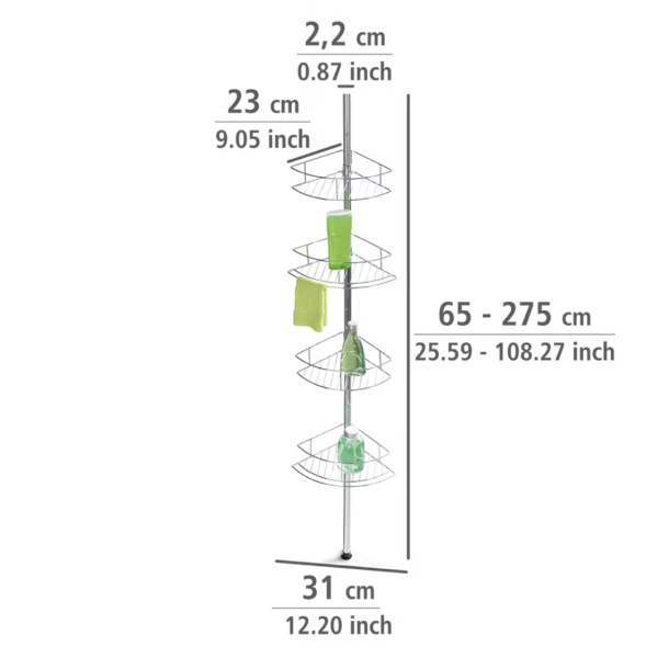 Wenko Dolcedo teleskop shampoohylde til hjrne, rustfrit stl