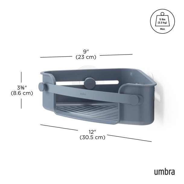 Umbra Flex shampoohylde til hj�rne, selvkl�bende, - slate blue