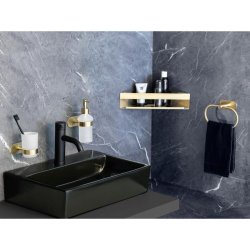 Wenko Genova selvkl�bende hj�rnehylde TURBOLOC - messing