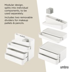 Umbra GLAM organizer, stor, hvid