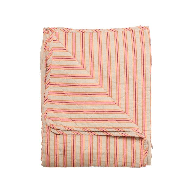 Au Maison Quilt Ethnic, streger-sand/pink, 140x180 cm