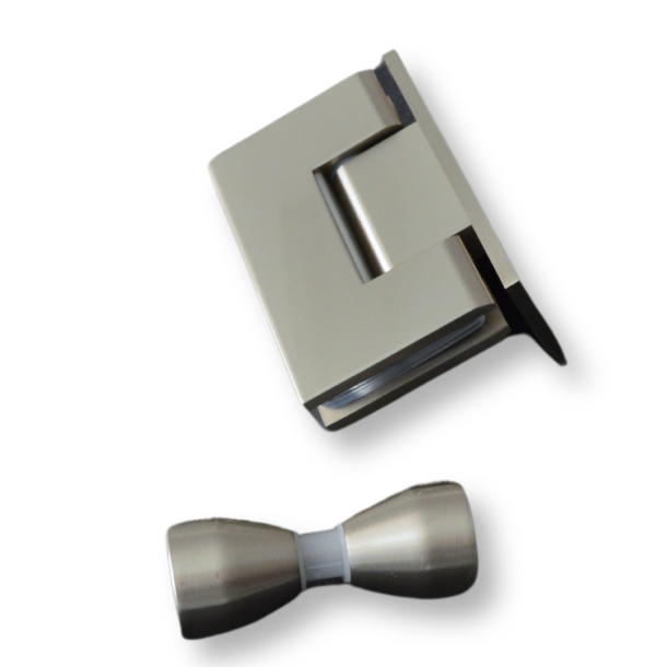 Brusedr i 8 mm frostet glas m. brstet rustfrit stl, p ml - Aquatrend