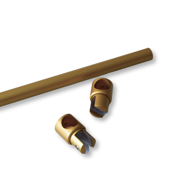 Messing glassttte/forhngsstang til 2 brusevgge mat finish - Aquatrend