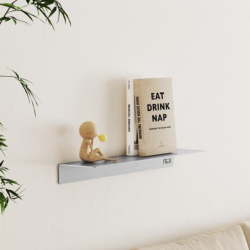 Nortiq T&B selvklbende hylde, Large T1 - Brstet aluminium