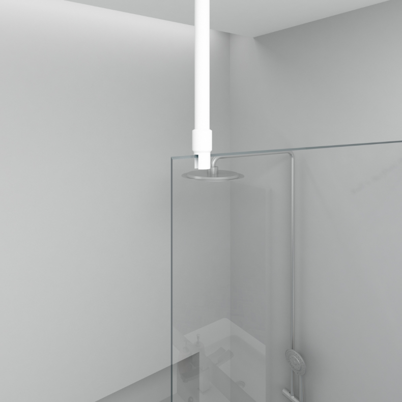 Hvid glassttte til brusevg (loft) - Aquatrend