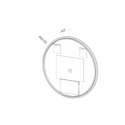 Rundt spejl med LED-lys og Antidug 80 cm