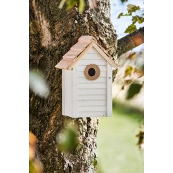 Ib Laursen Fuglehus hvid m/naturfarvet tag