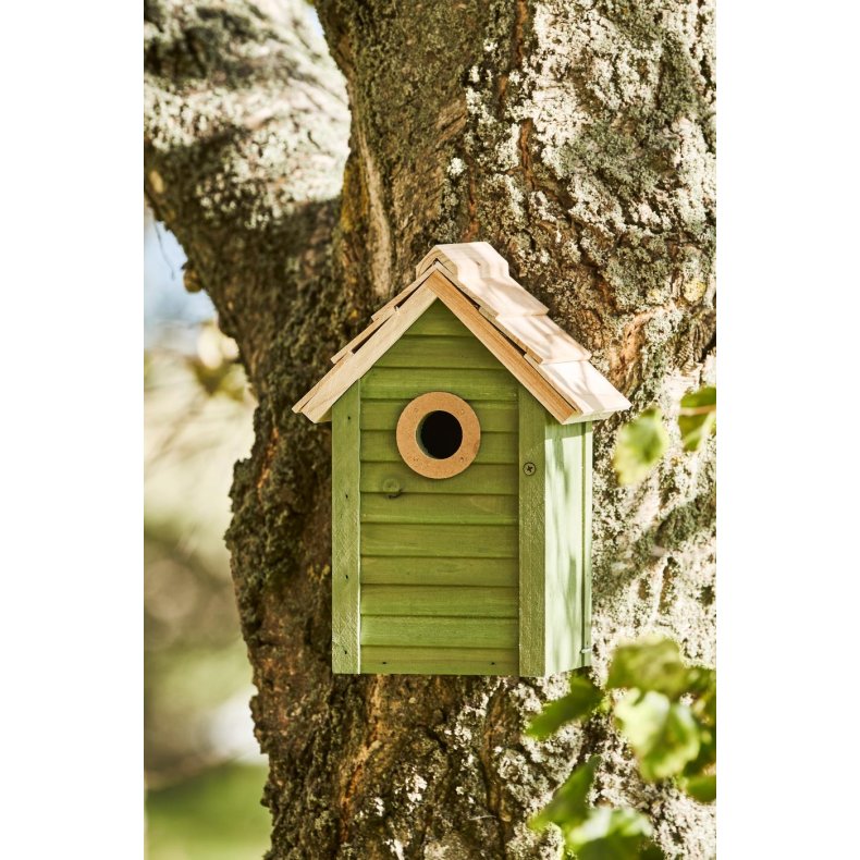 Ib Laursen Fuglehus grn m/naturfarvet tag