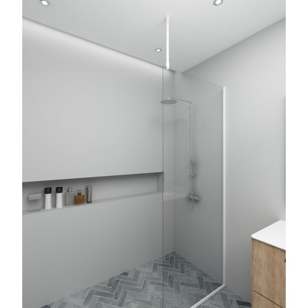 Hvid glassttte til brusevg (loft) - Aquatrend