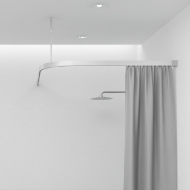 Badeforhngsstang vinkel, hjrne, alu - Aquatrend