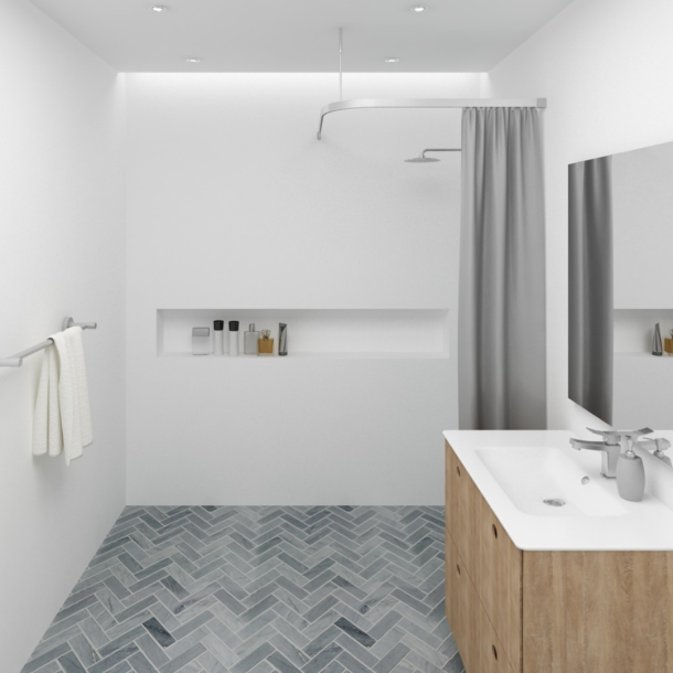 Badeforhngsstang vinkel, hjrne, alu - Aquatrend