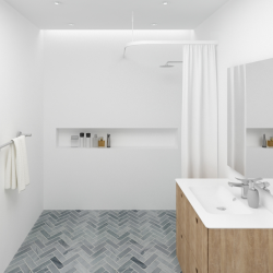 Badeforhngsstang vinkel, hjrne, hvid - Aquatrend