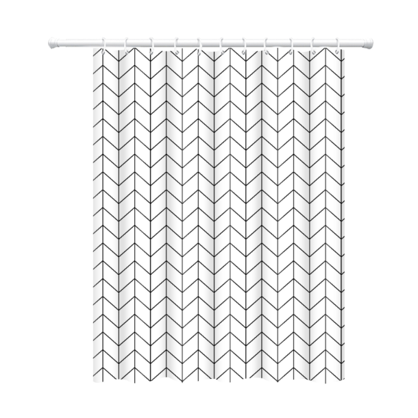 Badeforhng 200x200 cm, ekstra lngde, sildebensmnster - VaskBAR 