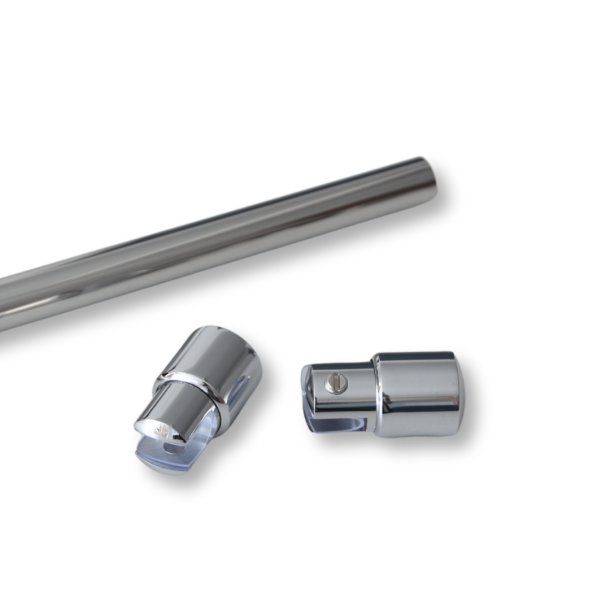 Glassttte/forhngsstang til 2 glasvgge, blank krom - Aquatrend