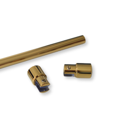 Messing glassttte/forhngsstang til 2 brusevgge, blank finish - Aquatrend