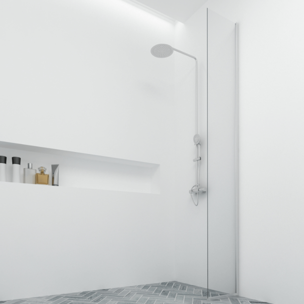 Brusevg 30x200 cm, 8 mm klart glas 