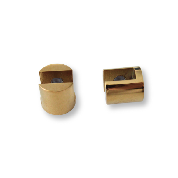 Beslag til glashylde i blank messingfinish, st m. 2 stk, Aquatrend