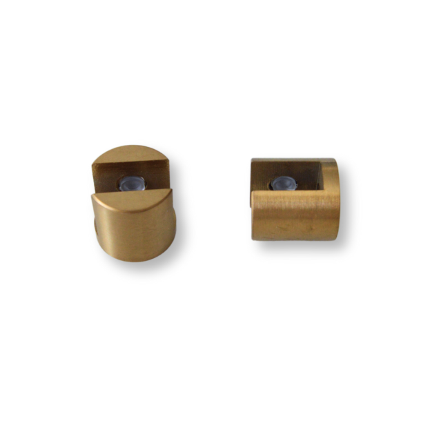 Beslag til glashylde i mat messingfinish, st m. 2 stk, Aquatrend
