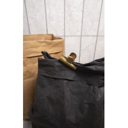 Au Maison Large opbevaring i lderpapir - sort