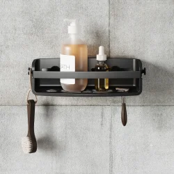 Umbra Flex shampoohylde, selvklbende, - sort