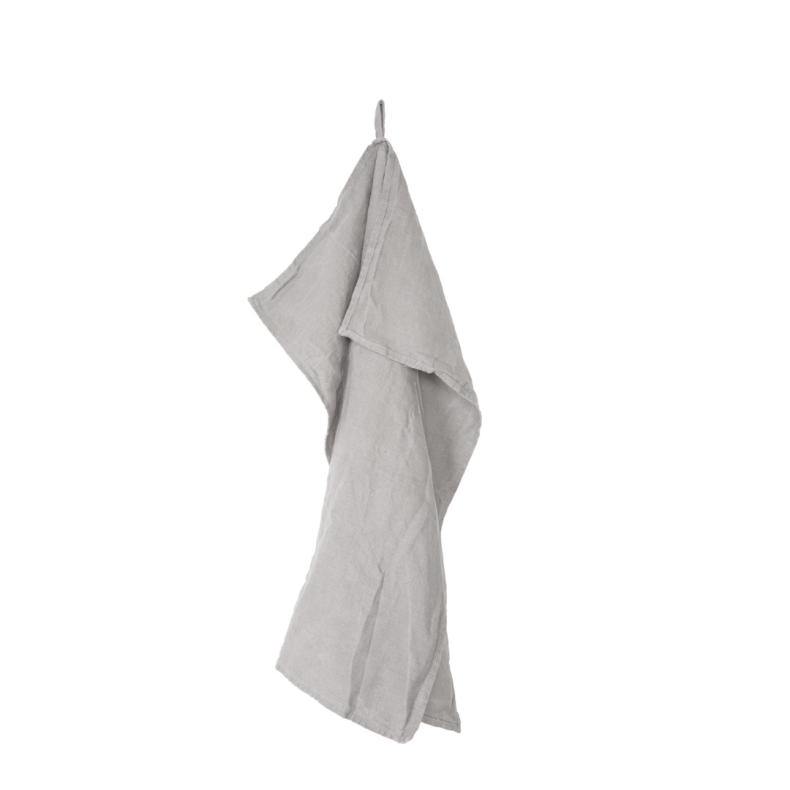 Au Maison Tea Towel-Linen, Light Grey