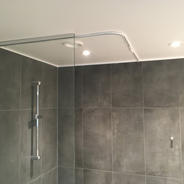 Badeforhngsstang til hjrne, vinkel , loftmonteret - Aquatrend