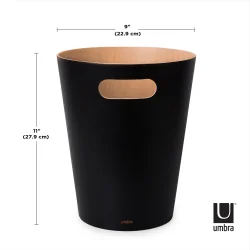 Umbra Woodrow papirkurv - sort/natur