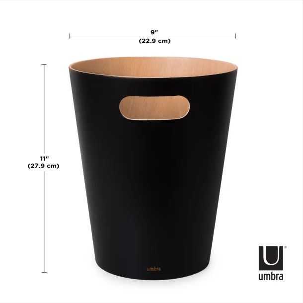 Umbra Woodrow papirkurv - sort/natur