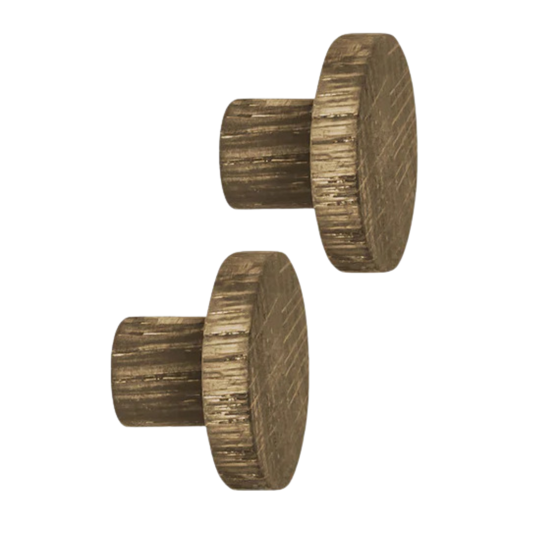 Mette Ditmer POINT Knage 2 stk. Ø3,3 x L2,2 cm, Røget eg - Knagerækker ...