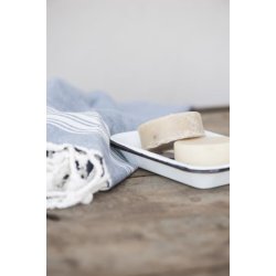 Ib Laursen, sbeskl i emalje - 2 dele, hvid