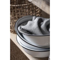 Ib Laursen, Servantefad i emalje, hvid