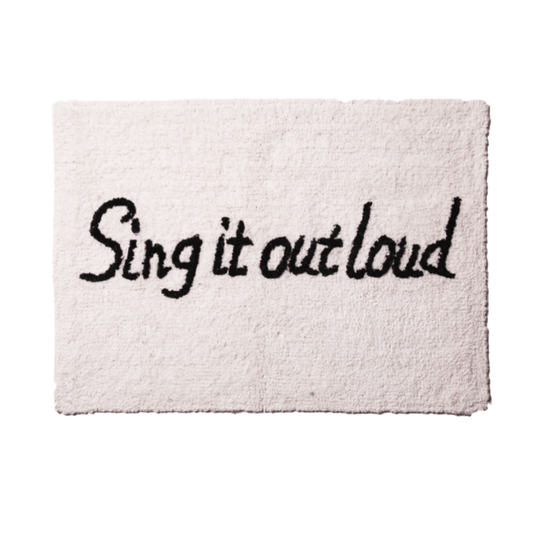 Au Maison bademtte 50x70 cm, Hvid m. sort "Sing it out loud"