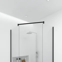 Glassttte/forhngsstang til 2 glasvgge, sort - Aquatrend