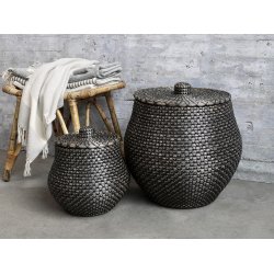 Chic Antique Kurv i flet m. lg, st af 2 - sort