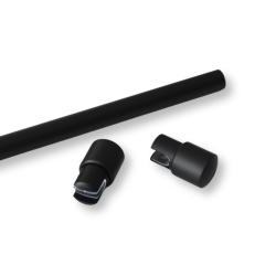 Glassttte/forhngsstang til 2 glasvgge, sort - Aquatrend