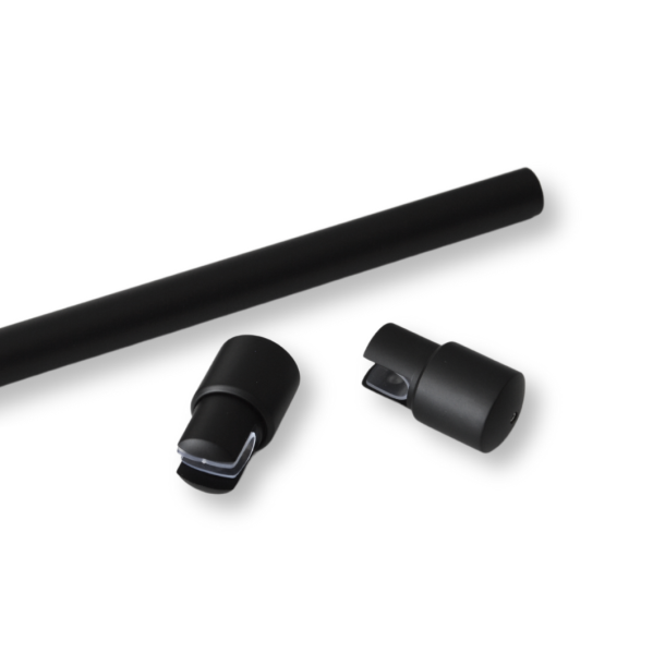 Glasst�tte/forh�ngsstang til 2 glasv�gge, sort - Aquatrend